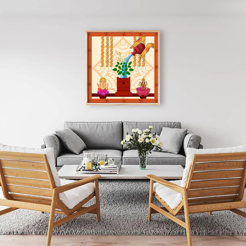 Eliminate all negativity from Your Surroundings with this Ganesha & Lakshmi Painting