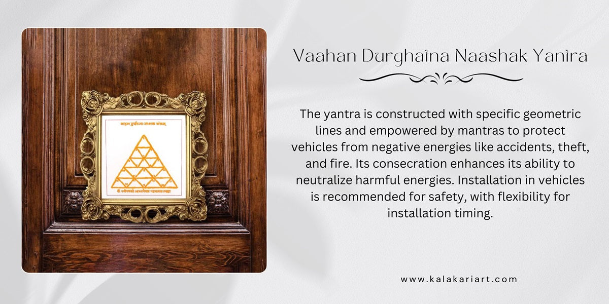 Protect Your Vehicle from Negative Energies: The Power of Vaahan Durghatna Naashak Yantra from kalakariart.com